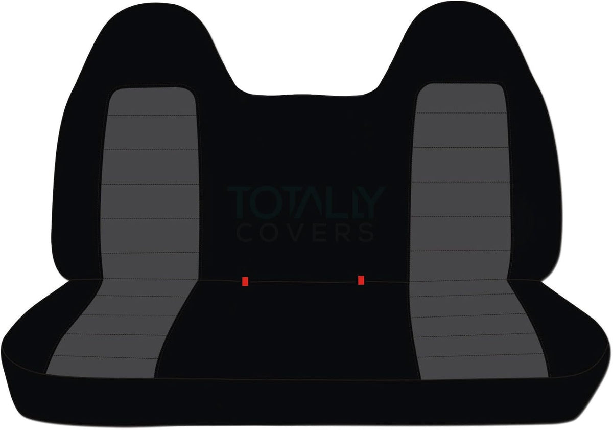 Black & Gray Two-Tone Truck Seat Covers for Front Solid Bench L850109