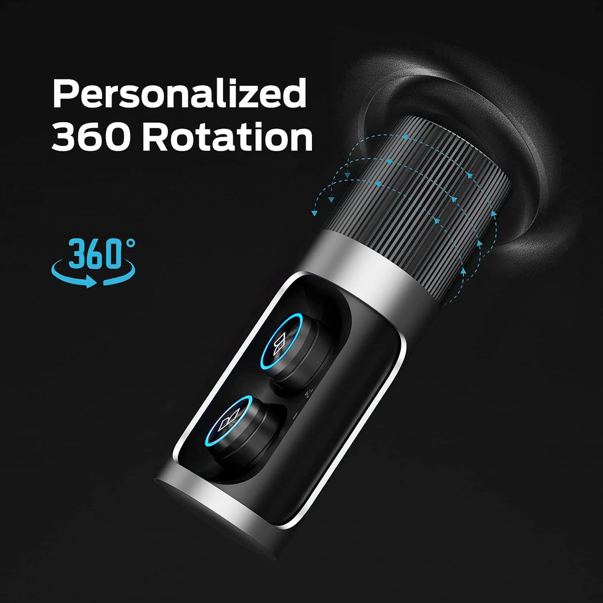 Wireless Earbuds with Rotating Metal Charging Case, 8 Hours Playback, Pack of 2 M652159