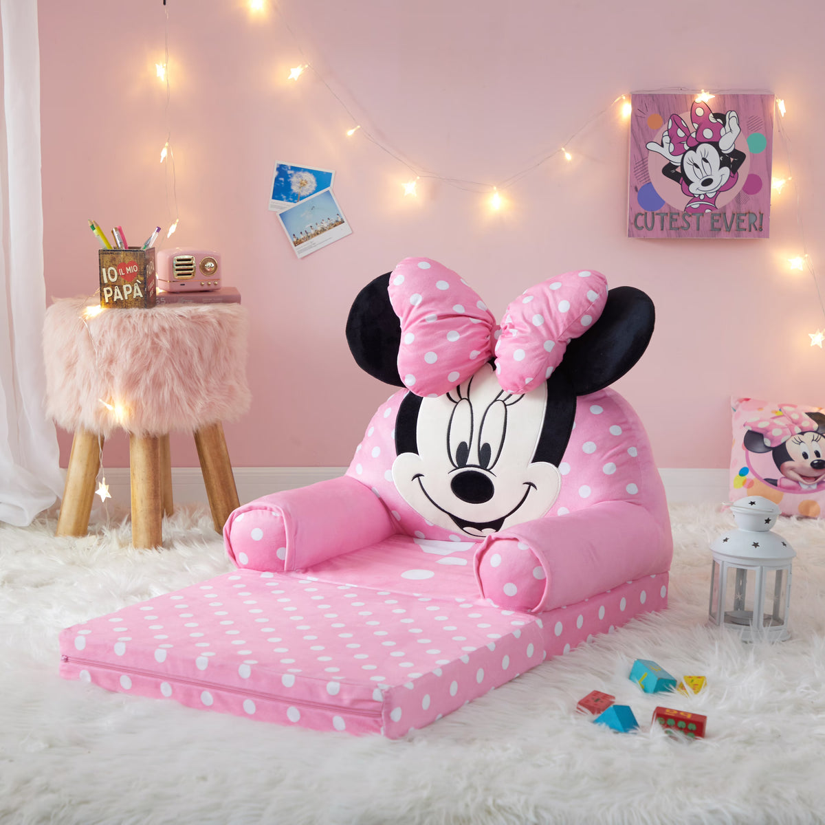Pink Polyester 2-in-1 Flip Out Chair Y480856