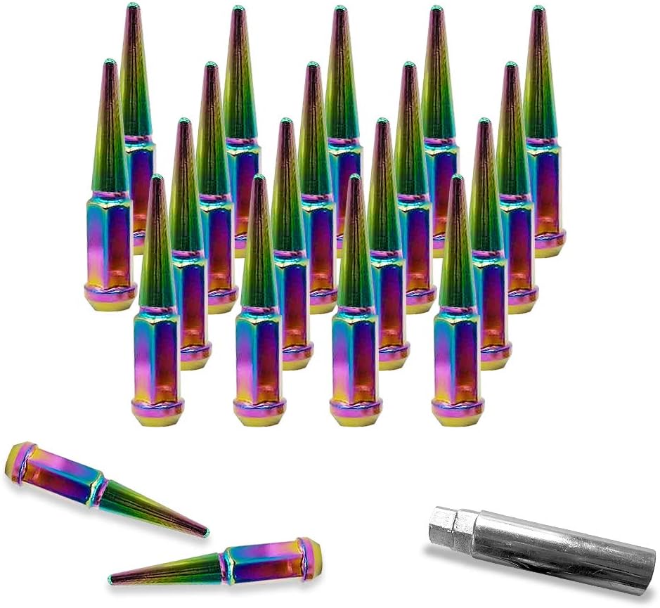 20 pcs Black Solid Steel Lug Nuts with Installation Key V72359