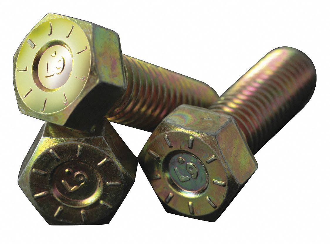 3/8-24x3-1/2 Steel Hex Head Cap Screw, PK50 J68461