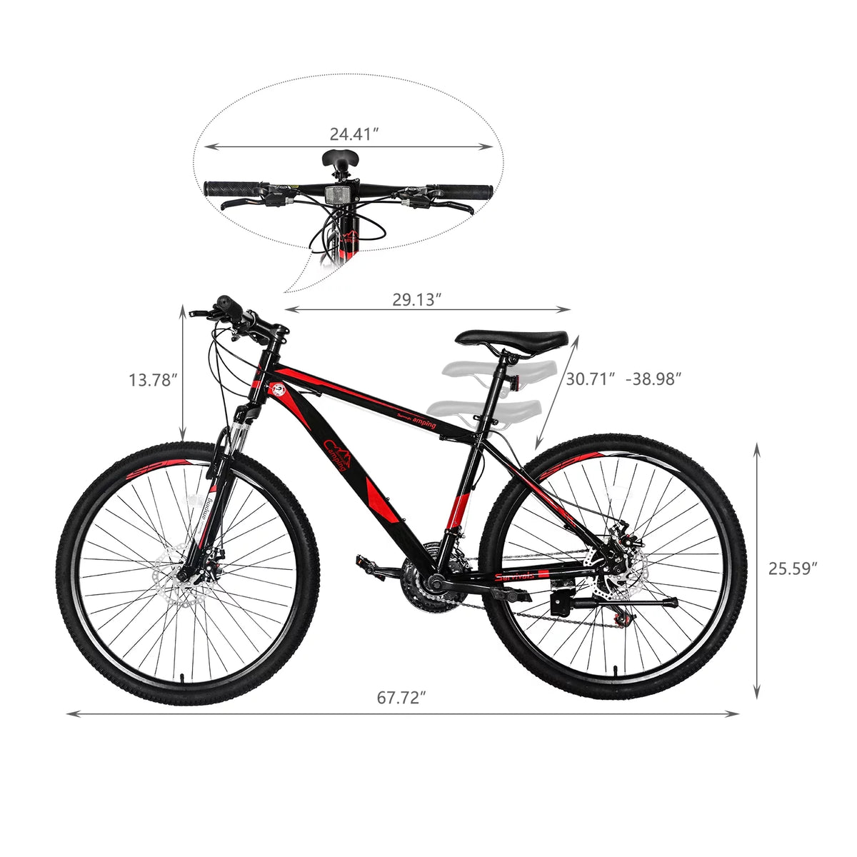 21 Speeds 26-inch Wheels Disc Brakes Mountain Bike P25639