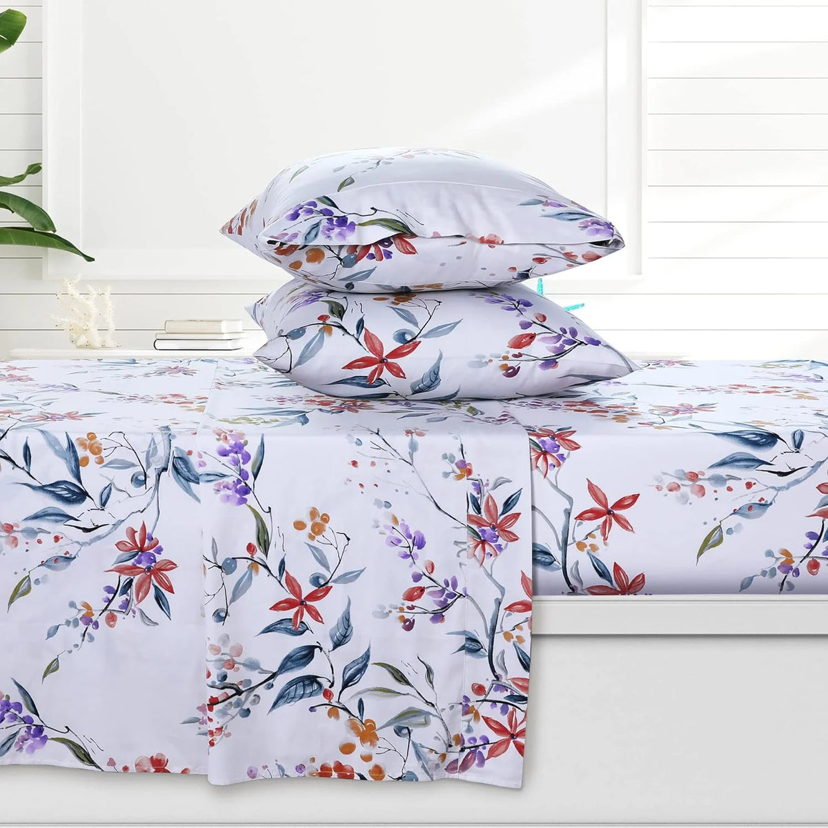 300 Thread Count Organic Cotton Deep Pocket Bed Sheet Set Cal King U5921