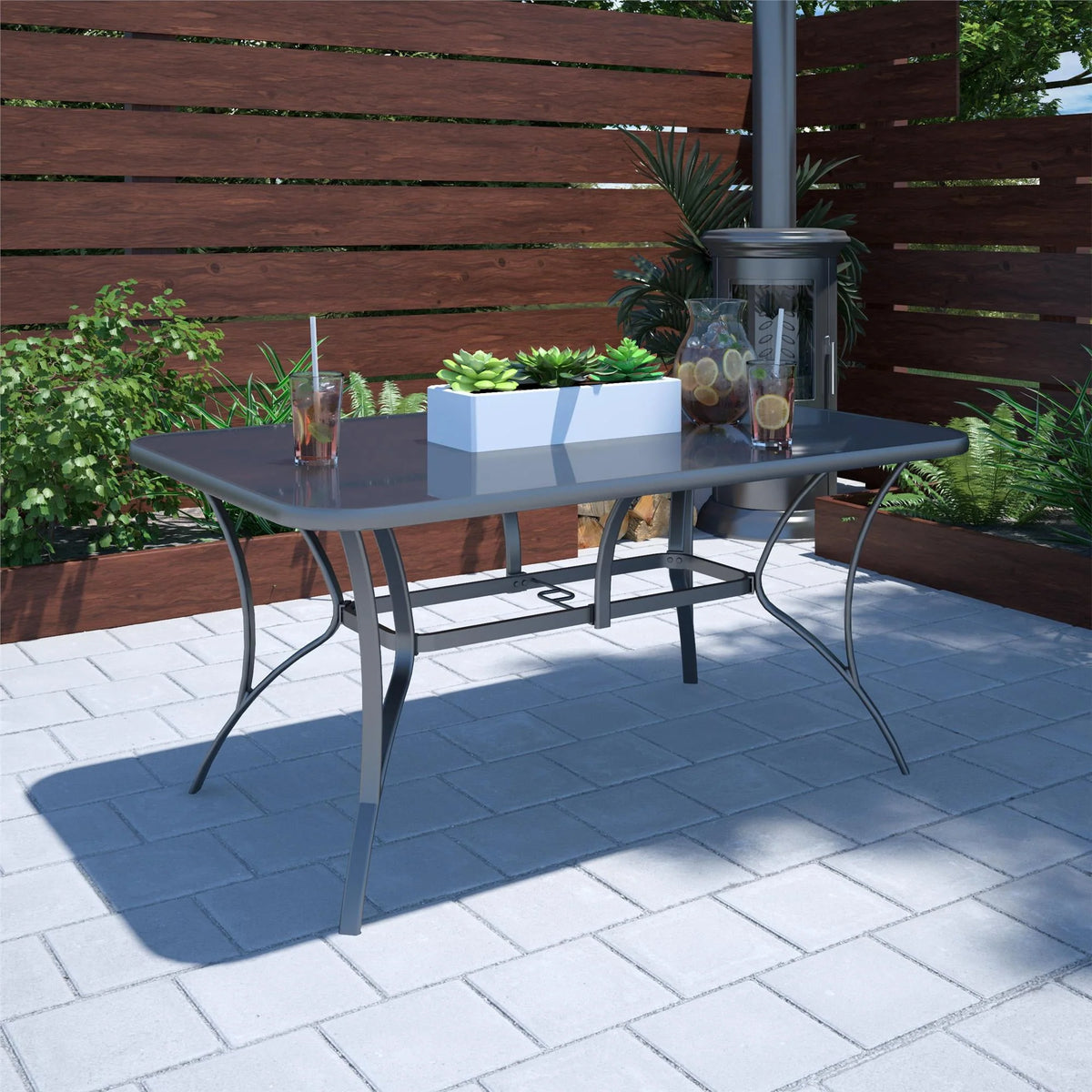 Dark Gray Steel Patio Dining Table W20989