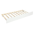 White Twin Wood Daybed with Trundle and Guardrails W671950