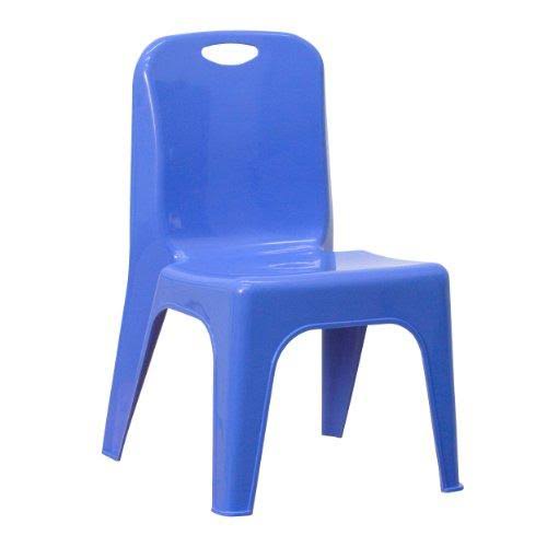 Blue Plastic Stackable School Chair with Carrying Handle M366187
