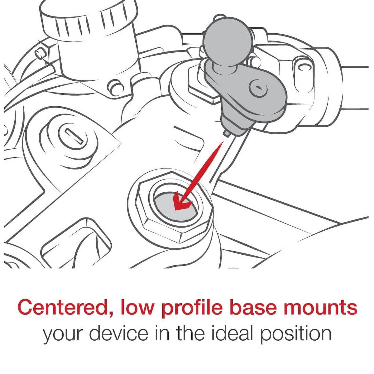 Large Phone Mount with Motorcycle Fork Stem Base Y37272