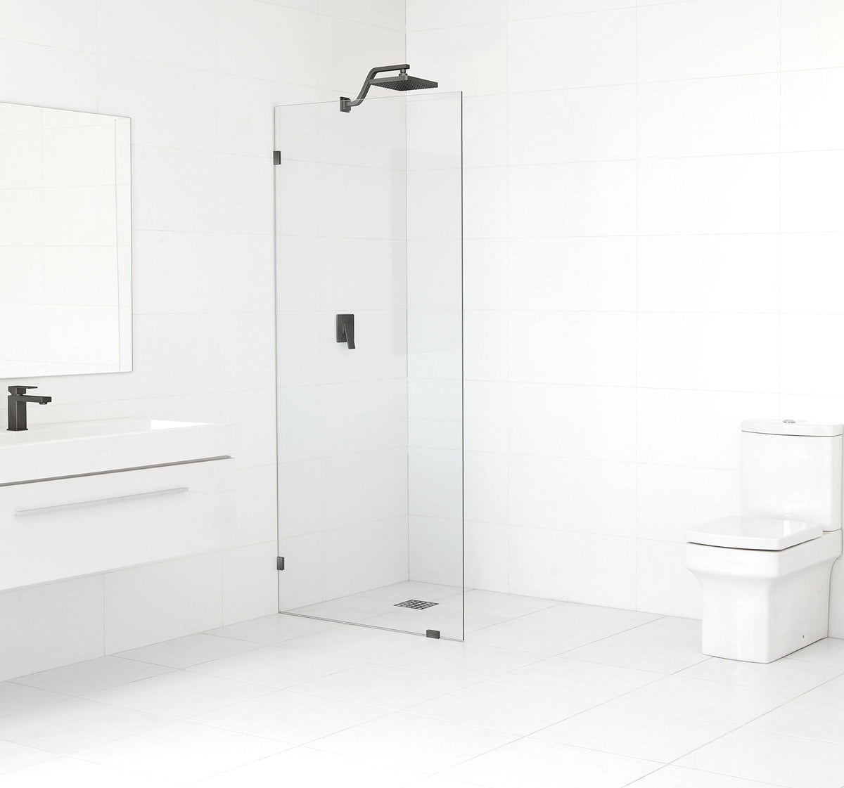 Frameless Fixed Glass Panel Oil Rubbed Bronze H246436