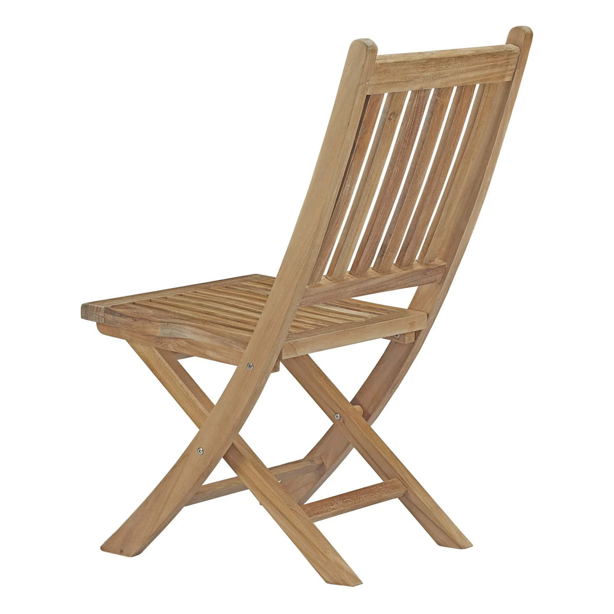 Outdoor Patio Side Dining Chair and Table Set, Wood, Natural H482
