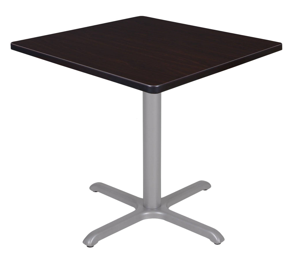 30 in. Via Square X-Base Table Mocha Walnut Grey E45374