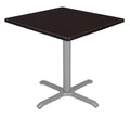 30 in. Via Square X-Base Table Mocha Walnut Grey E45374