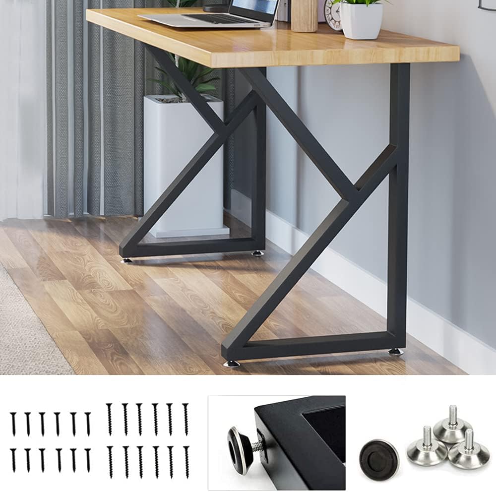 Black Cast Iron K Shape Table Legs Set of 2 E888