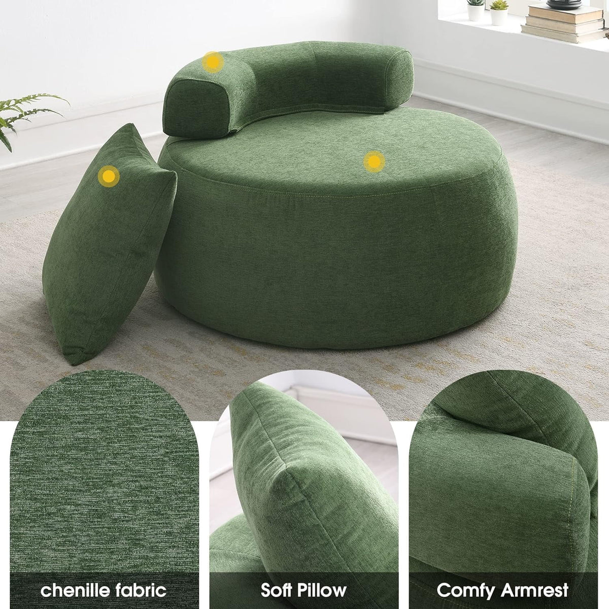 Barrel Armchair with Pillow N98007