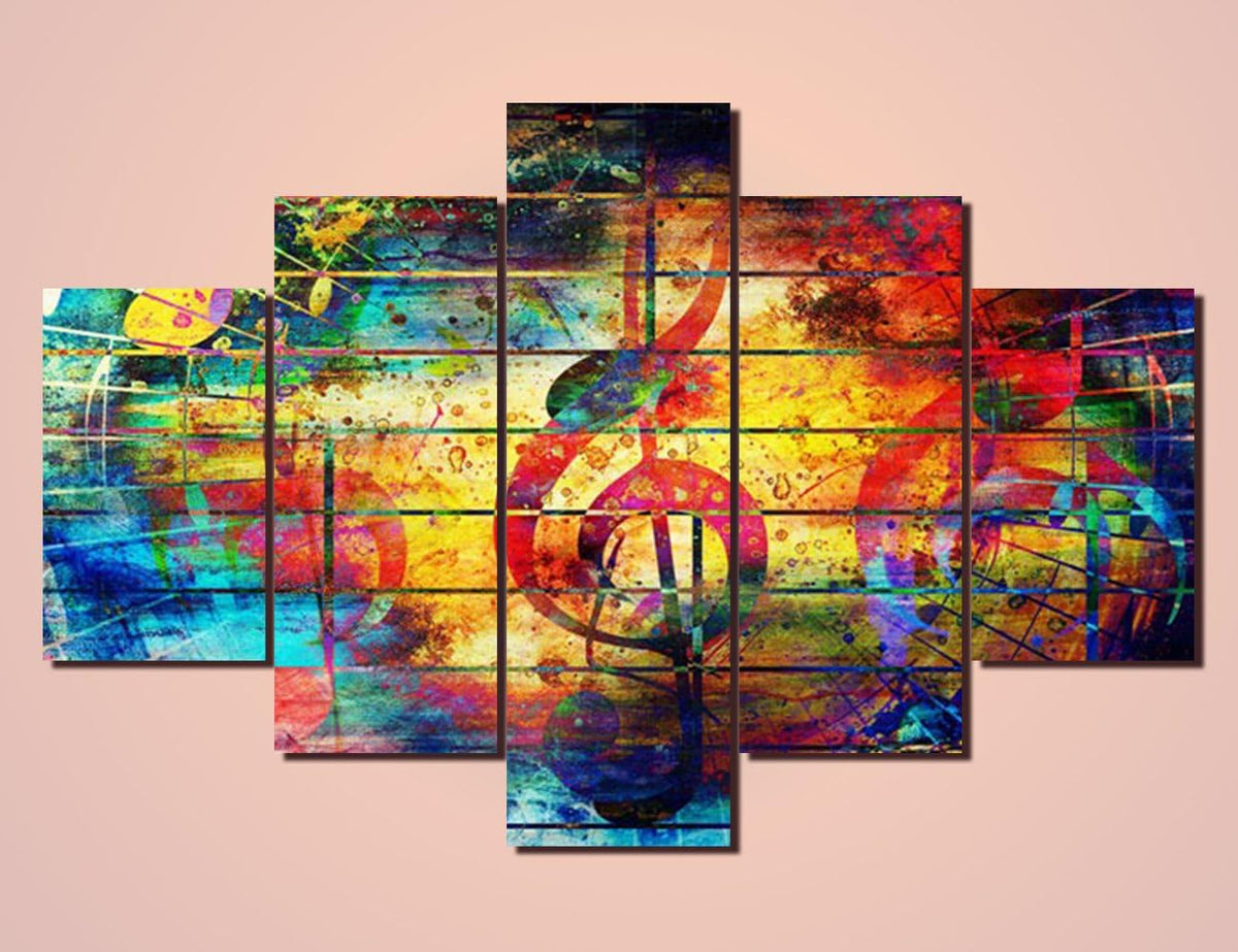 Black and White 5 Piece Canvas Wall Art Turntables Paintings X949676