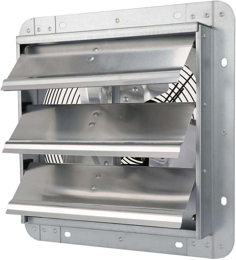 10 Inch Shutter Exhaust Fan Aluminum, 1650RPM, 820CFM, Silver D685