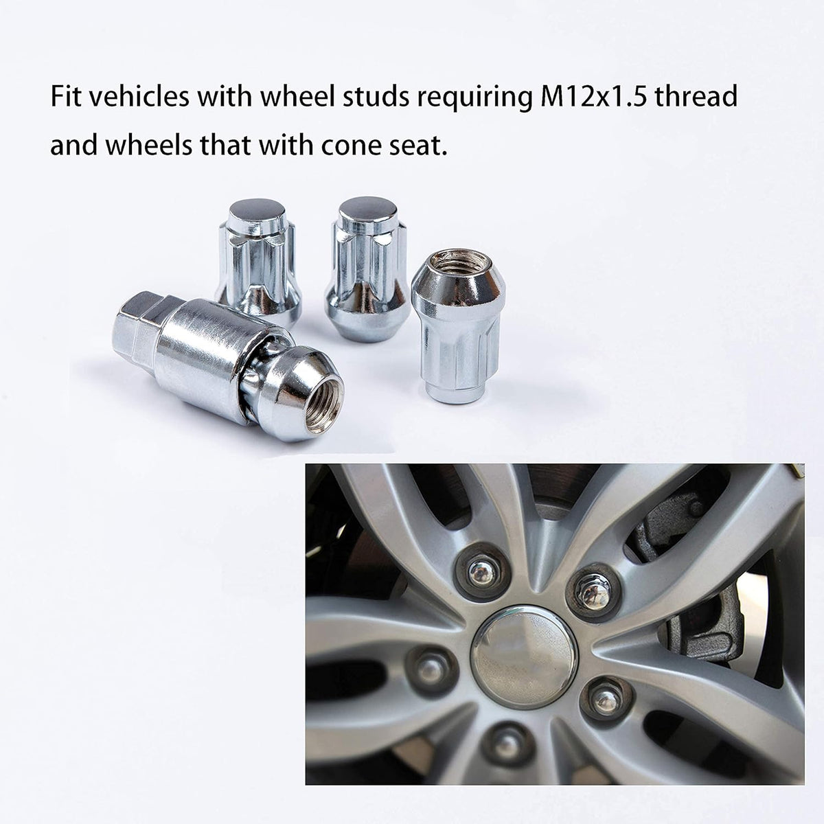 Wheel Locking Nuts Set of 4 with Wheel Lock Key Pouch Pack of 2 F6229