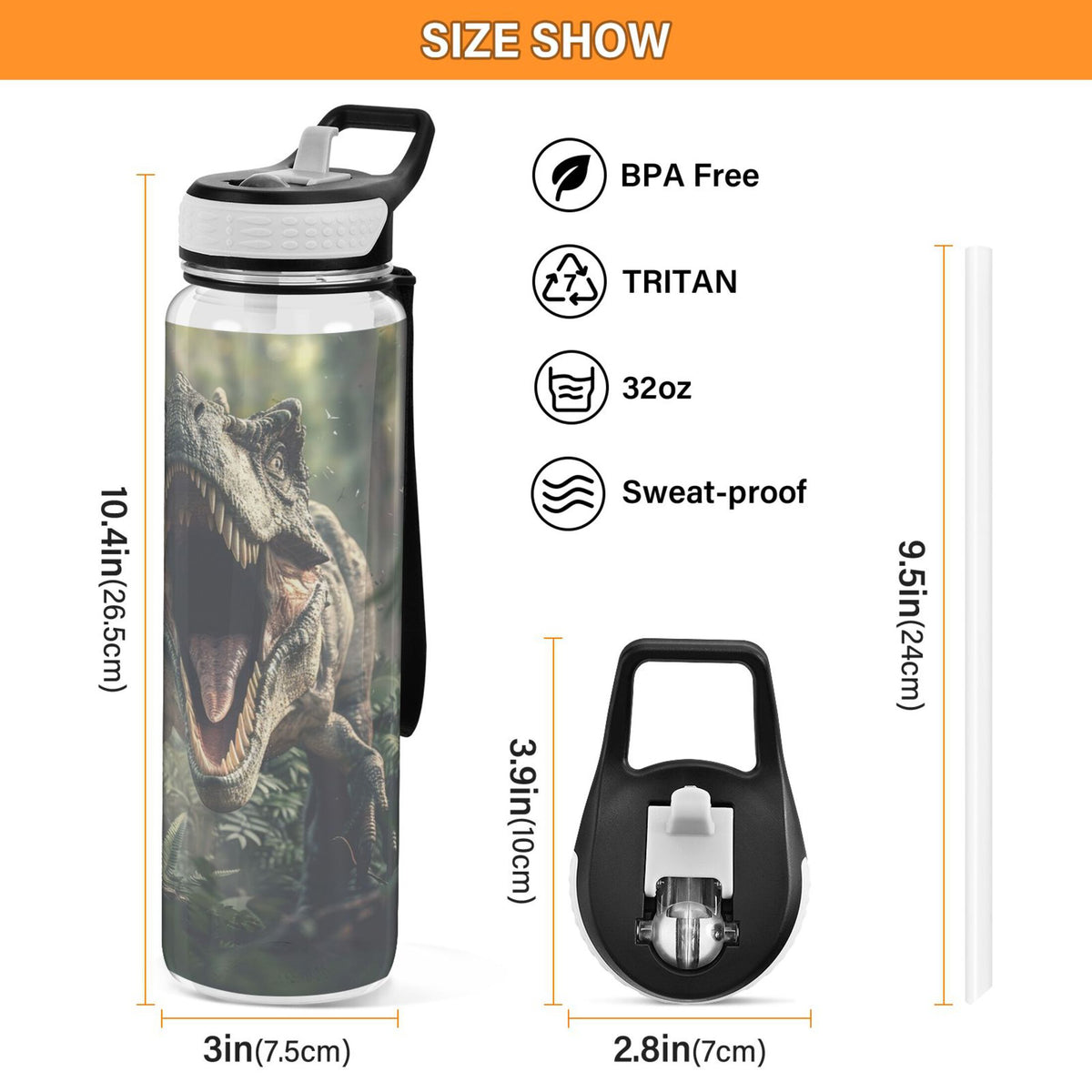 32oz Leakproof Tritan Water Bottle with Straw R56376