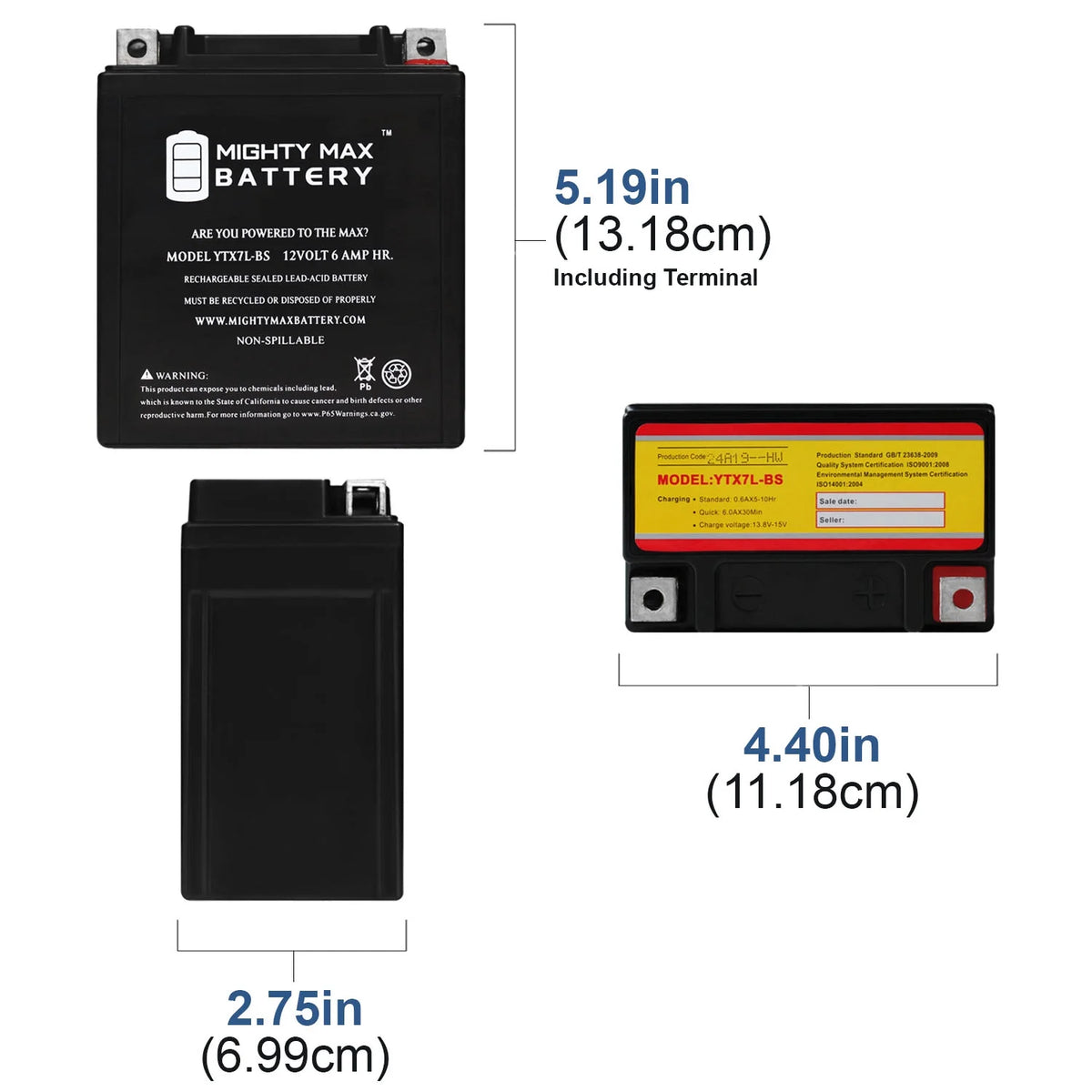 12 Volt 6 AH 100 CCA SLA AGM Motorcycle Battery O661273