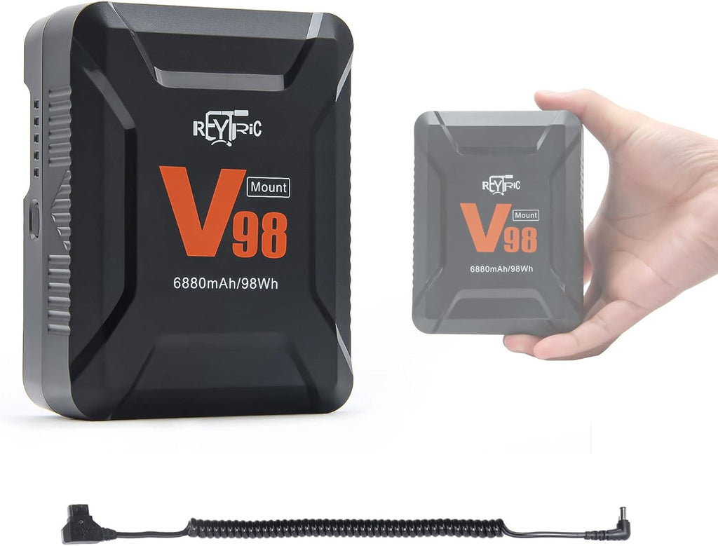 Mini V Mount Battery 98Wh 15A Draw with D-tap to DC Power Cable T532