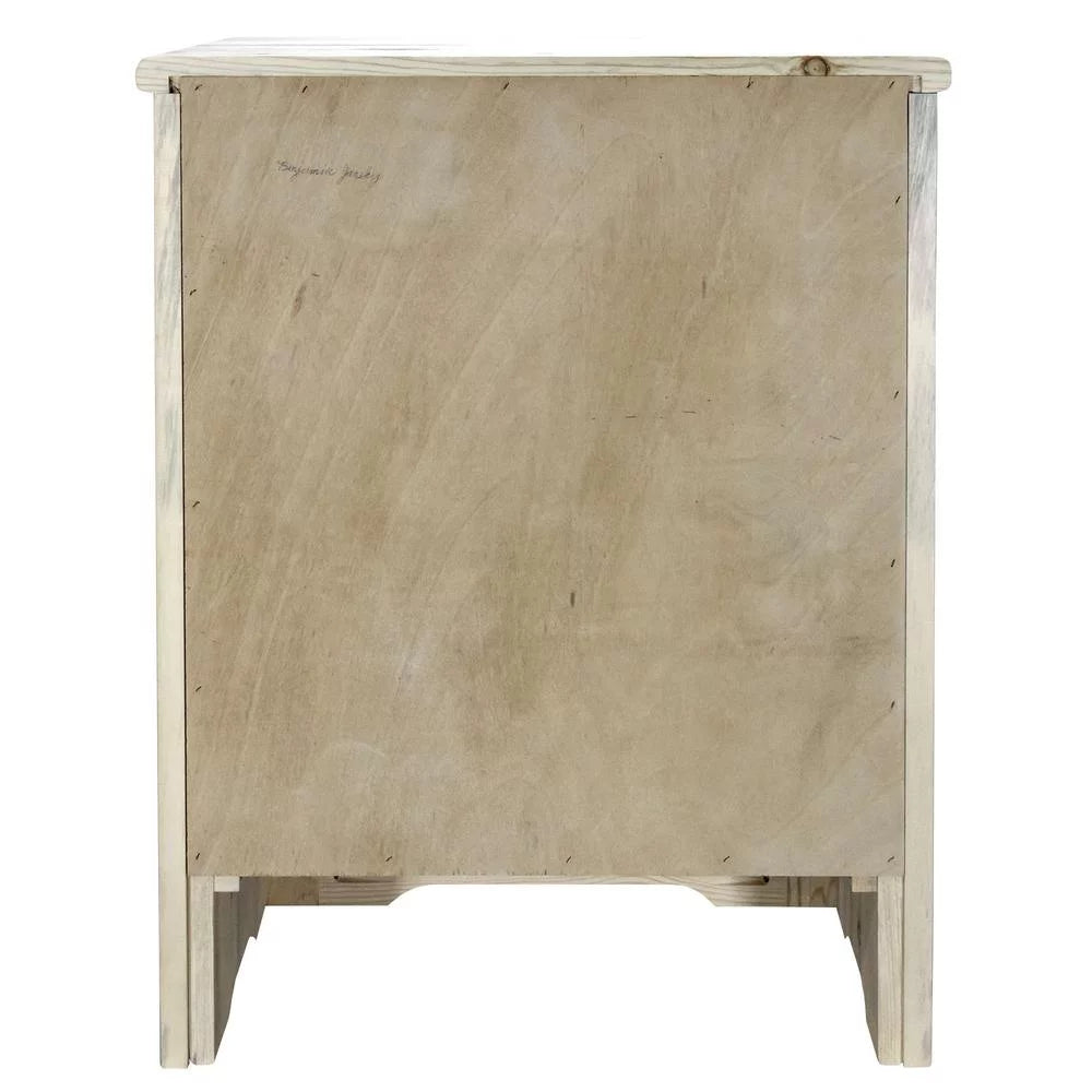 Pine Wood Accent Cabinet with Bear Design U248