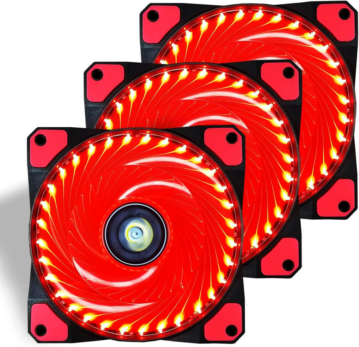 Blue 3 Pcs 120mm LED Case Fan I8172
