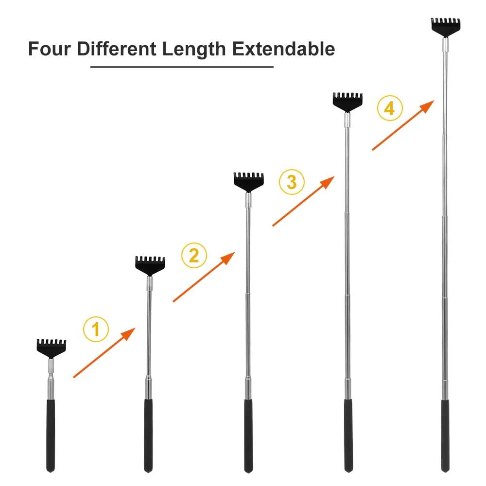 Telescopic Back Scratcher Massager Metal Extendable 5 Section Blue U3122