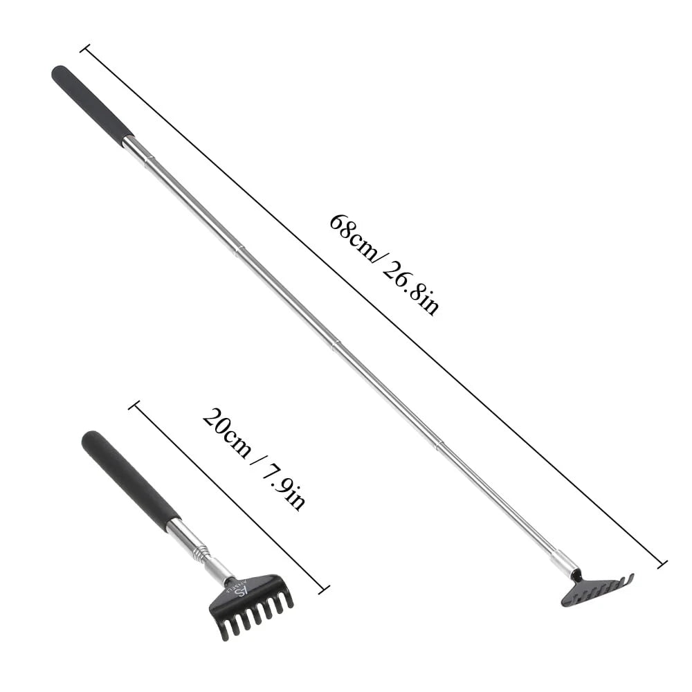 Telescopic Back Scratcher Massager Metal Extendable 5 Section Blue U3122