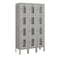 Gray 12x22 Wide Four Tier Vented Metal Locker H4873