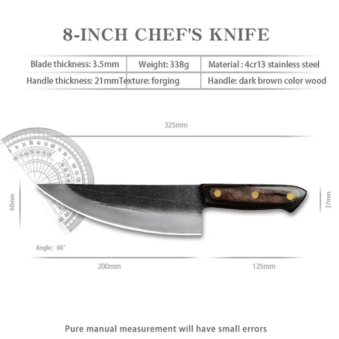 Hand Forged Butcher Knife with Leather Sheath M127