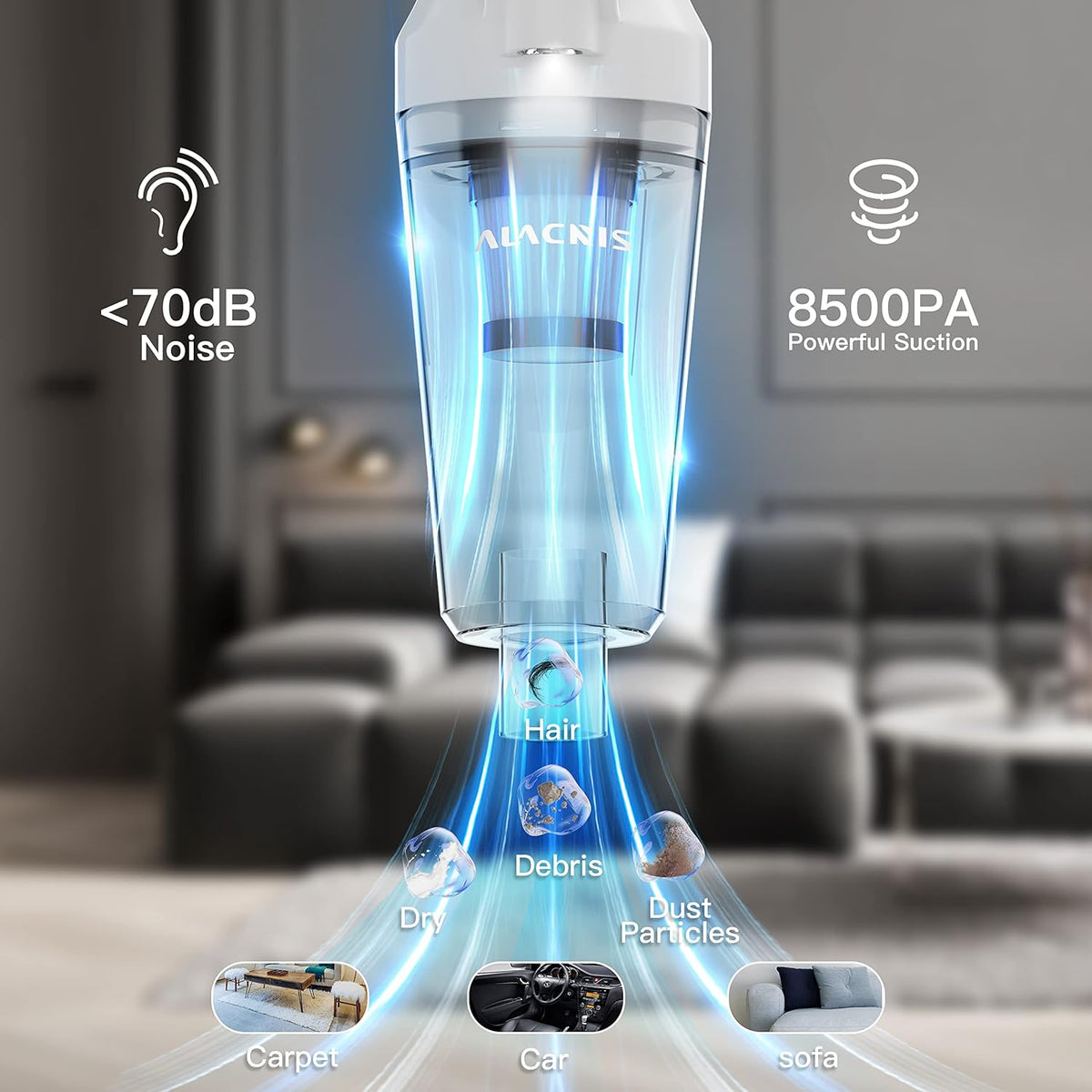 Handheld Cordless Vacuum with Washable Stainless Steel Filter I952
