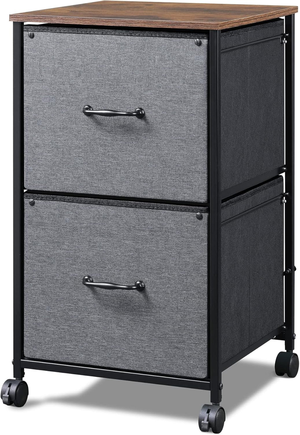 Rustic Brown 2 Drawer Mobile File Cabinet P613261