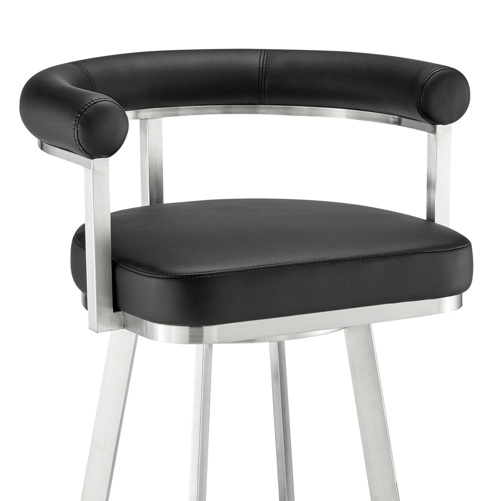 Black/Chrome Swivel Bar Stool C70722