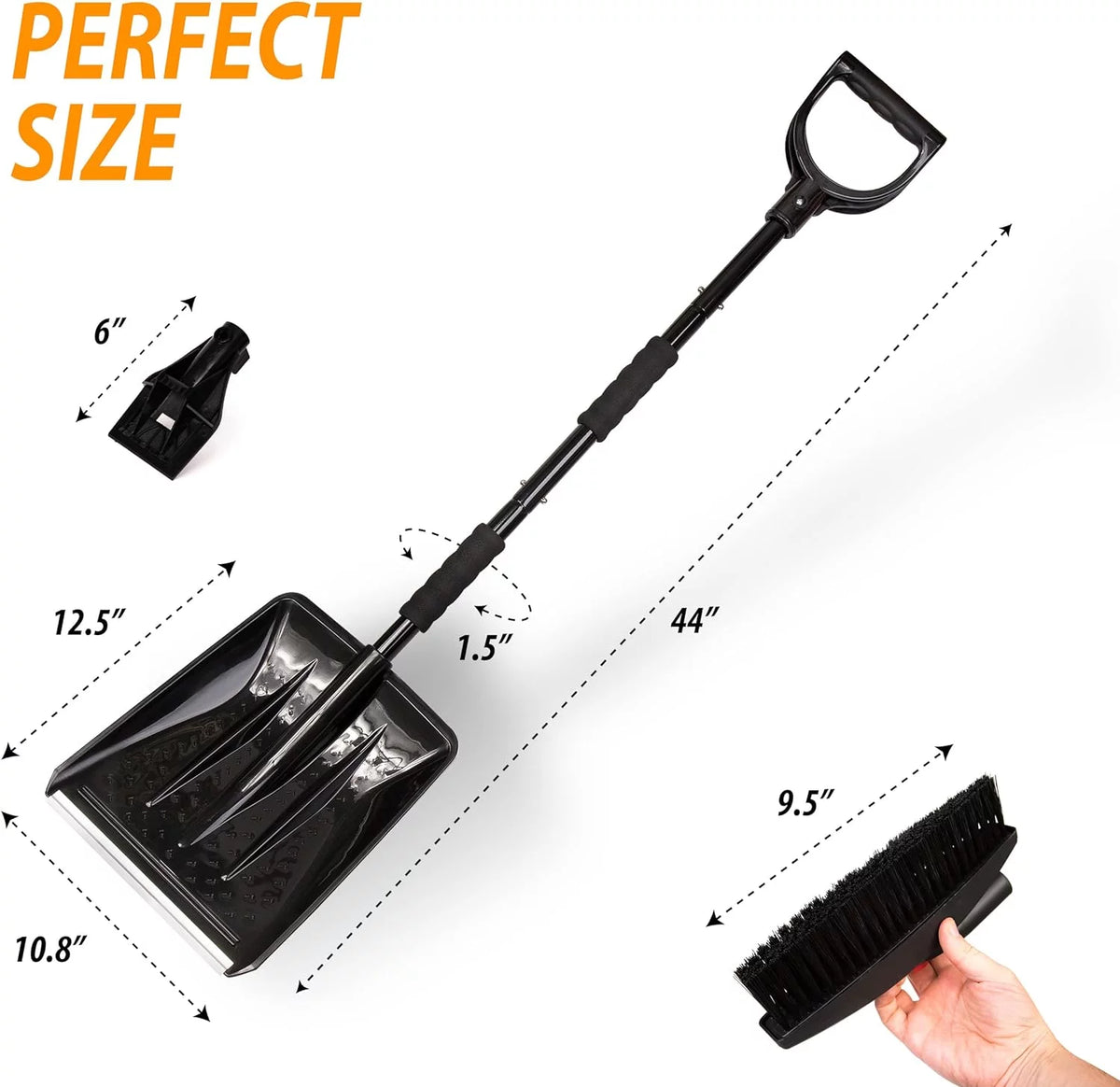 3-in-1 Snow Shovel Brush Kit with Ice Scraper L8702
