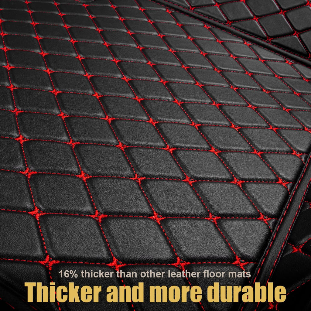 Leather Car Floor Mats Custom Fit (1st & 2nd Row Black) G9616