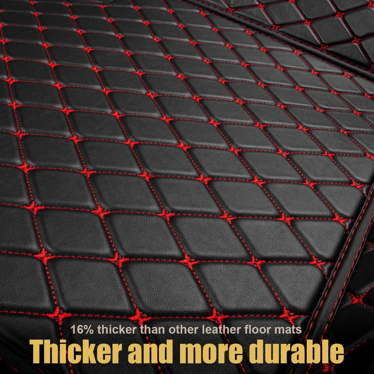 Leather Car Floor Mats Custom Fit (1st & 2nd Row Black) G9616