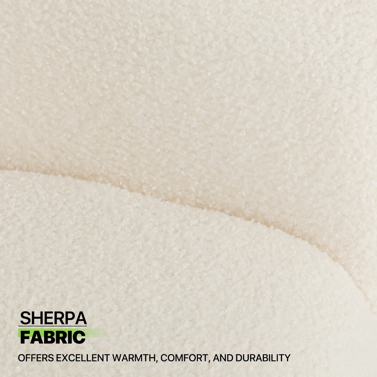 Cream Sherpa Upholstered Barrel Accent Chair N6589