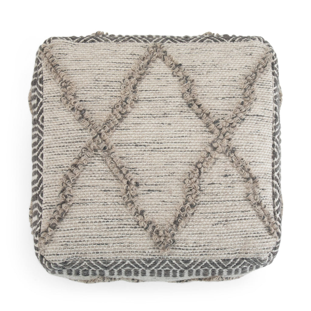 Square Pouf Blue/Natural W7530