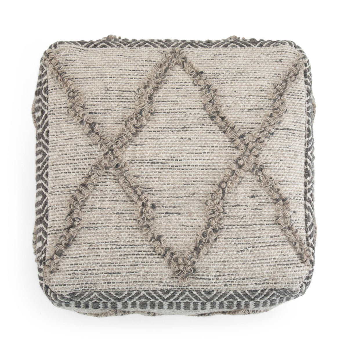Square Pouf Blue/Natural W7530