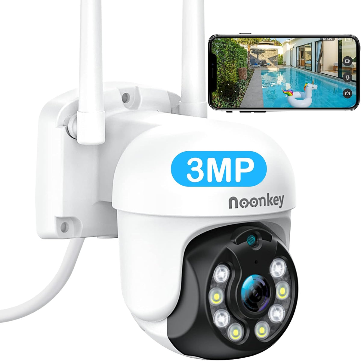 3MP 360 Degree Pan Tilt Auto Tracking 8X Zoom Wired Security Camera M114001