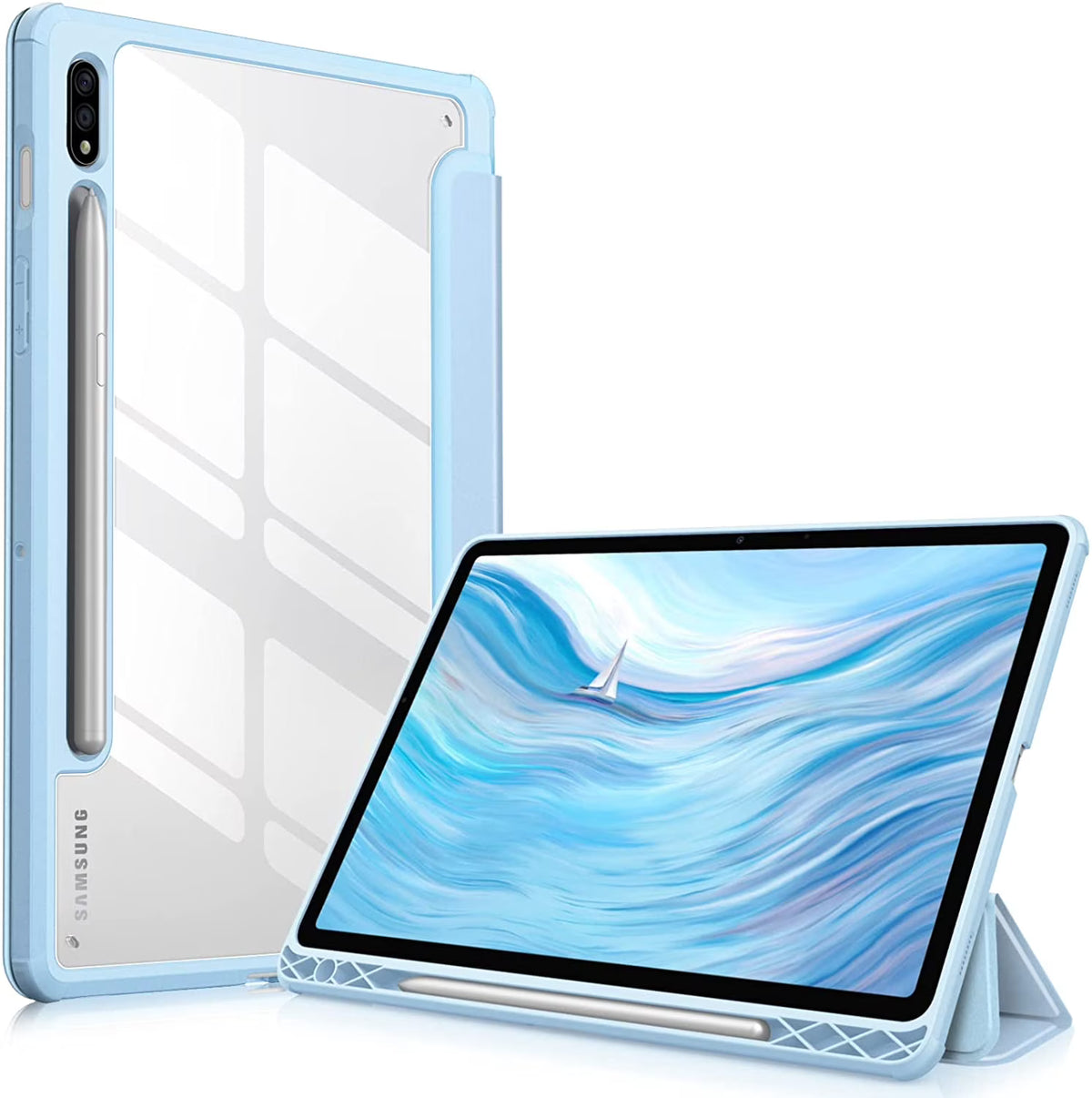 Blue Shockproof Hybrid Slim Case for Samsung Tab S8 11 Tablet W557