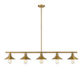 5 Light Island/Billiard in Factory Brass W2821