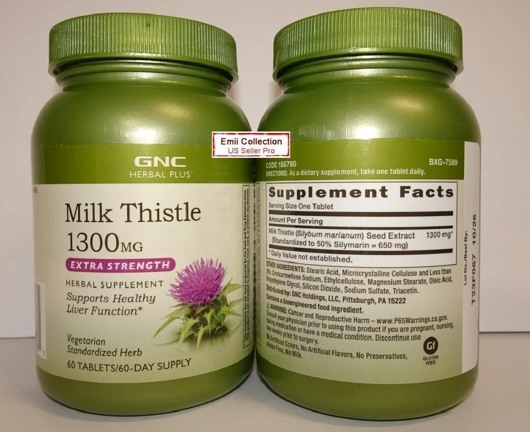 Milk Thistle 1300MG 60 Tablets (2 Bottles) D60528