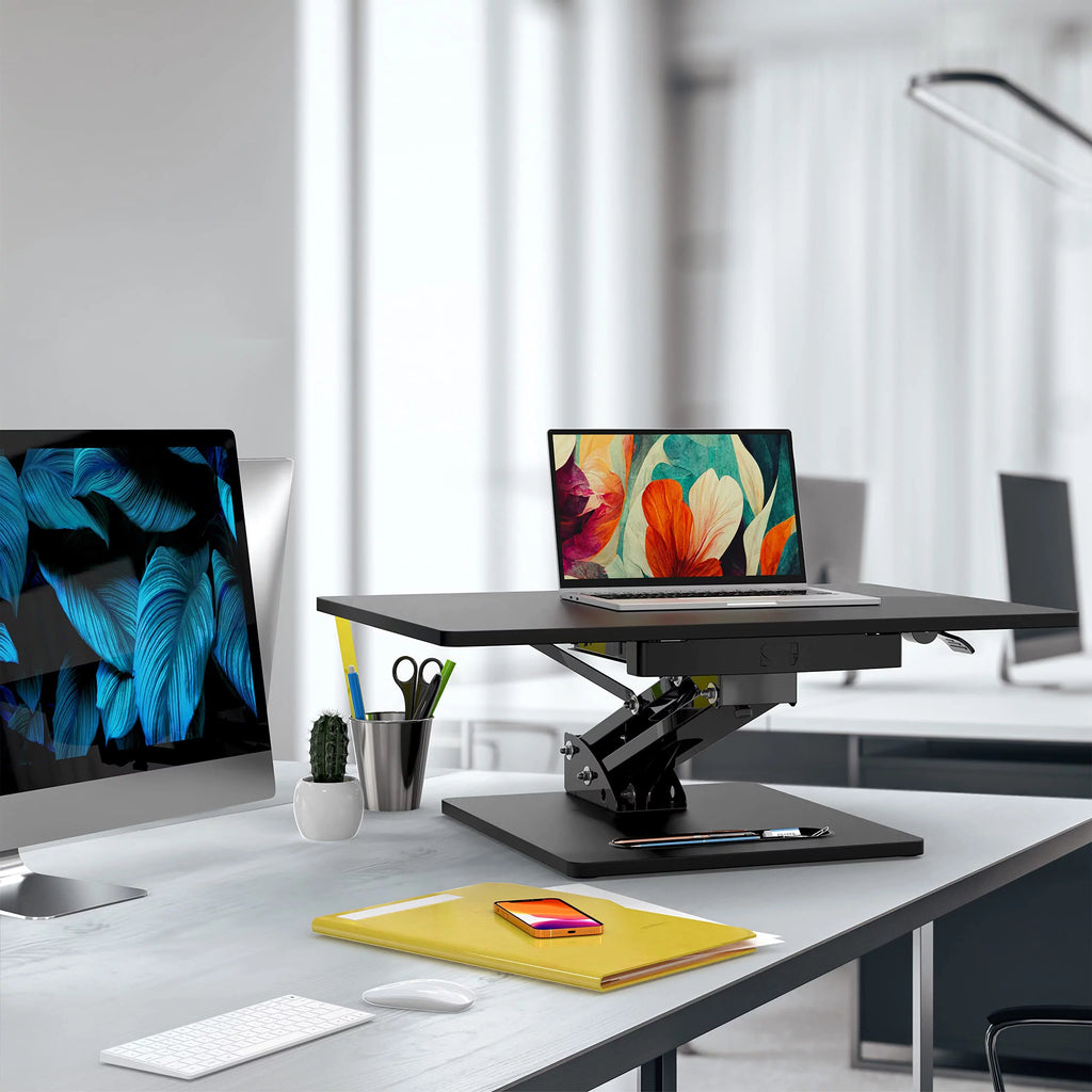28" Black Height Adjustable Standing Desk T898
