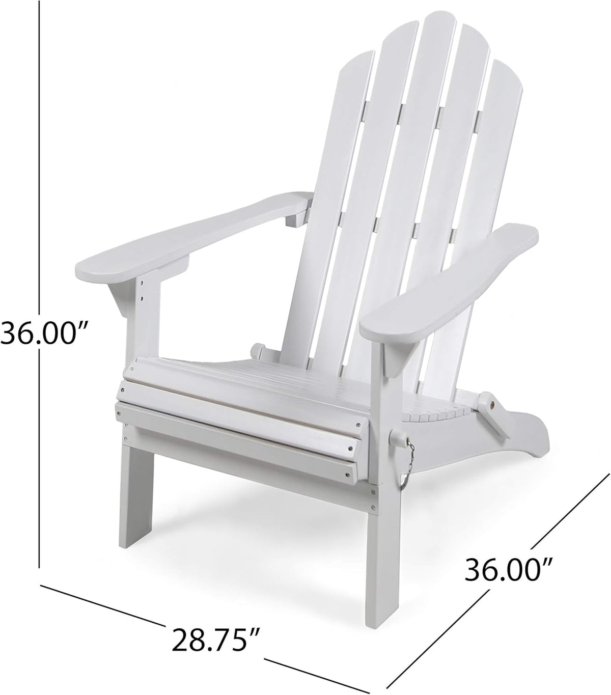 White Finish Acacia Wood Adirondack Chair U434589