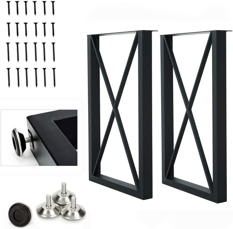 Black Cast Iron K Shape Table Legs Set of 2 E888