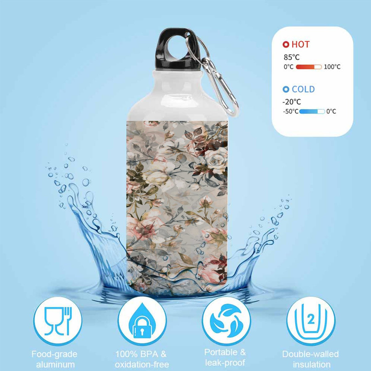 400ml Sport Aluminum Water Bottle with Twist Cap Q608