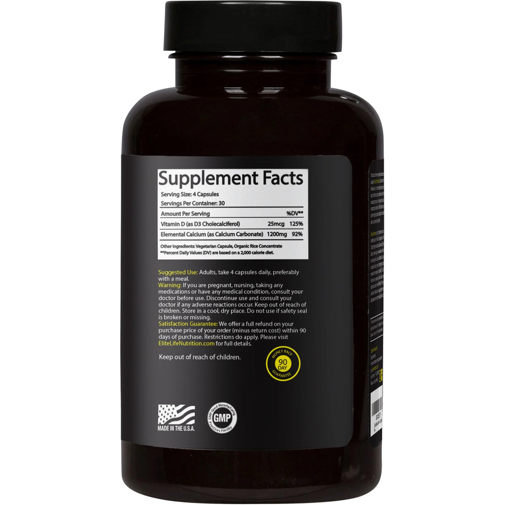 1200mg Calcium Carbonate with Vitamin D 180 Capsules G1262