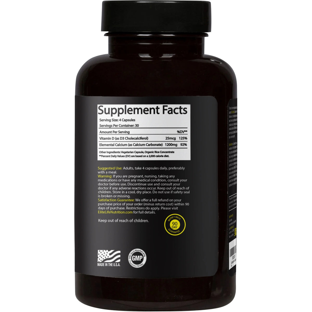 1200mg Calcium Carbonate with Vitamin D 180 Capsules G1262