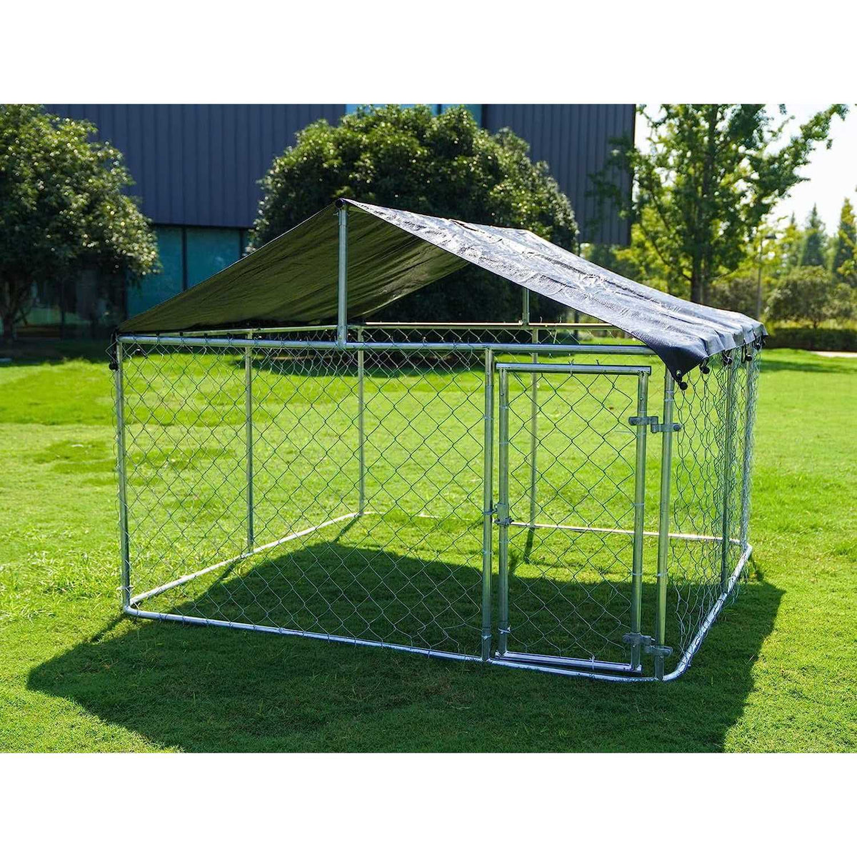 Outdoor Dog Kennel Dog Playpen Heavy Duty with Large Galvanized Chain Link I2967