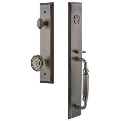 Single Cylinder Deadbolt Handleset with Door Knob and Rosette P93686